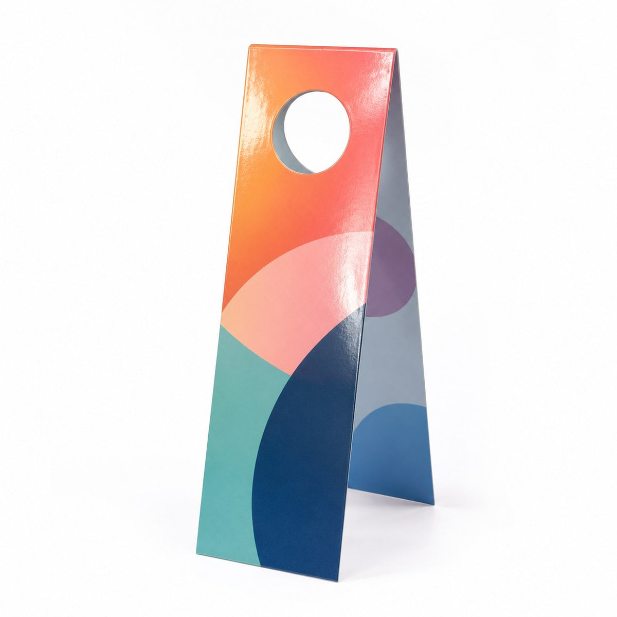 Flaschenanhänger 60 x 150 mm mit Falz, beidseitig bedruckt, glänzend kaschiert