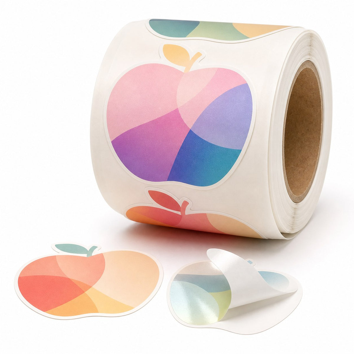 Hochwertige Etiketten auf Rolle in Apfel-Form