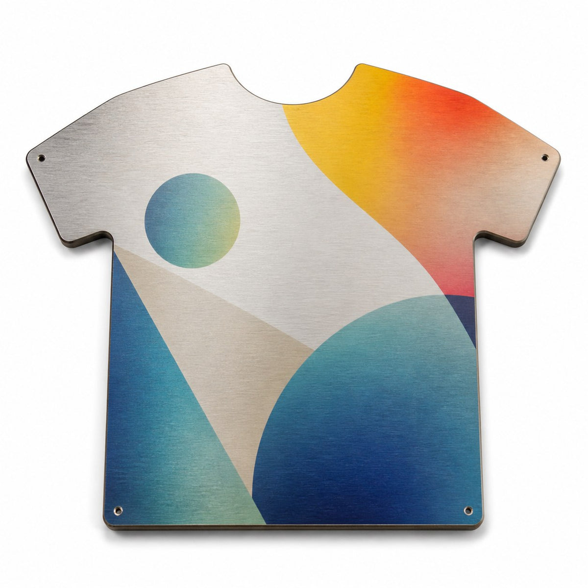 Aluminiumverbundplatte silber gebürstet in Shirt-Form konturgefräst