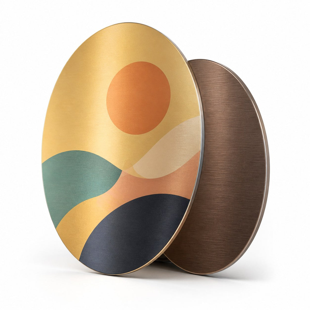 Aluminiumverbundplatte gold gebürstet oval (oval konturgefräst)