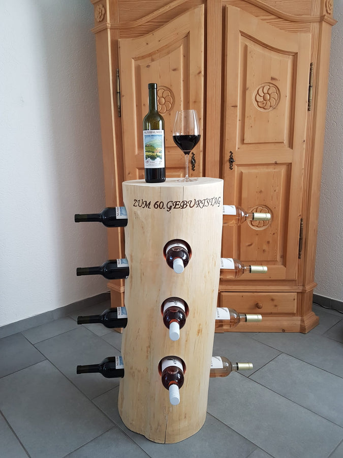 Weinflaschen Ständer aus echtem Buchenholz (mit Branding möglich)